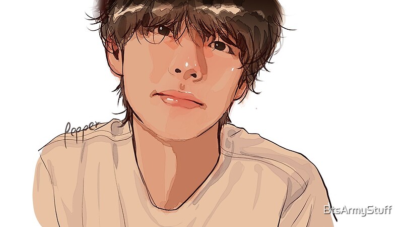 Bts Taehyung Vlive Watercolor Fanart By Btsarmystuff Redbubble