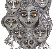 'Crowded Head' - moods & madness. by Lisa Frances Judd~QuirkyHappyArt