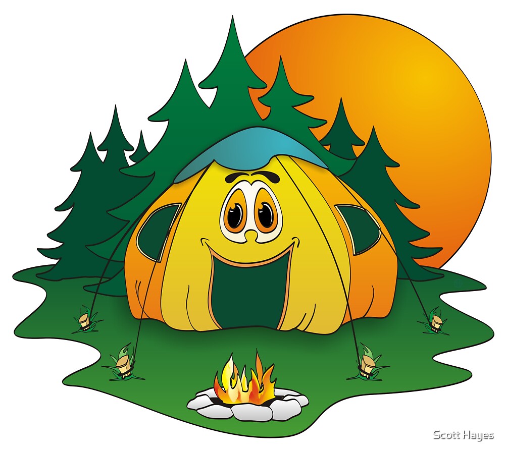 "Camping Tent Cartoon" by Graphxpro | Redbubble