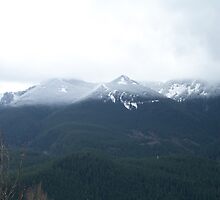 Dusting of snow on the mountains by YogiColleen
