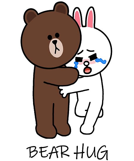 Brown Bear Cony Bunny Rabbit A Bear Hug For You Poster By Tommytbird