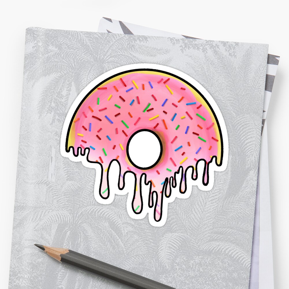 Dripping Donut Sticker By Bigbreena Redbubble