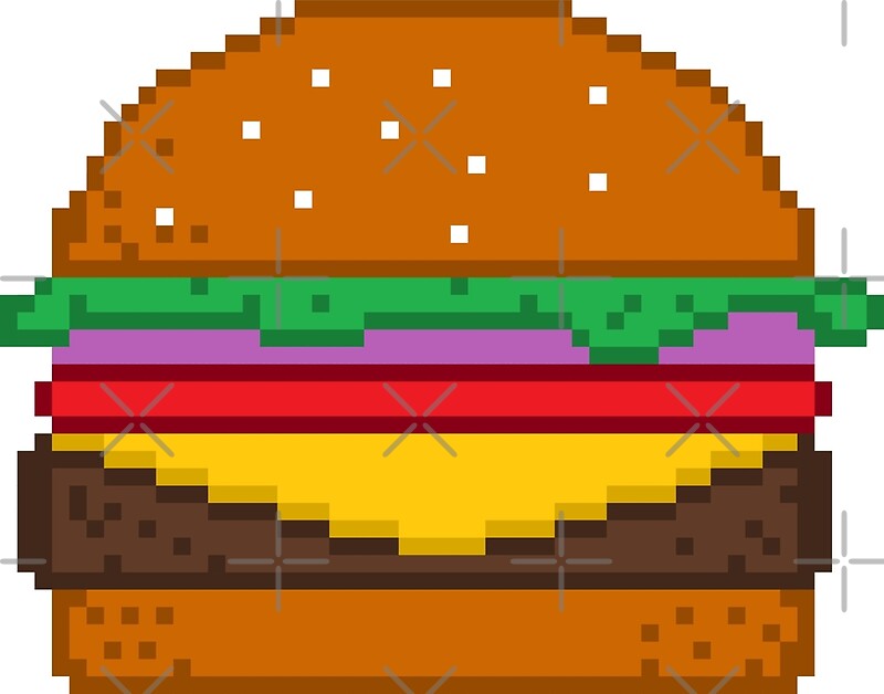 "Hamburger, Pixel art" Framed Prints by xtrolix Redbubble