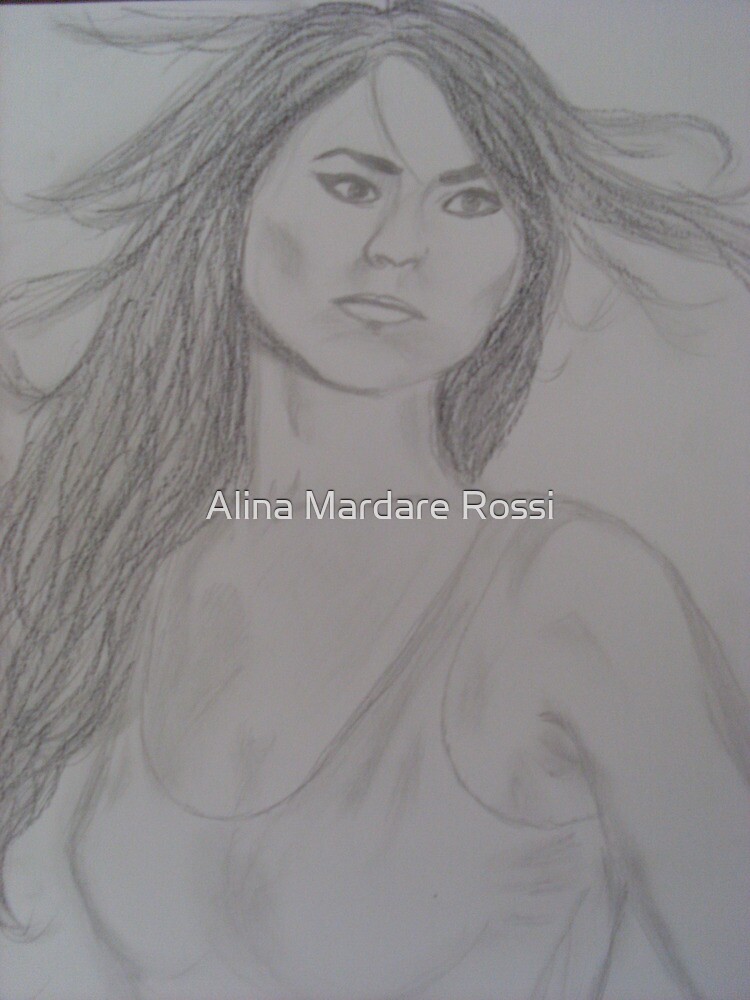 INNA the sexy roumanian singer portrait drawing by <b>Alina Mardare</b> Rossi - flat,1000x1000,075,f.u2