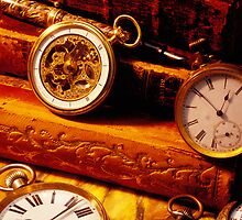 old books and pocket watches by Garry Gay