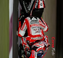 Nicky Hayden Dragging knee at Qatar iPhone Case. by corsefoto