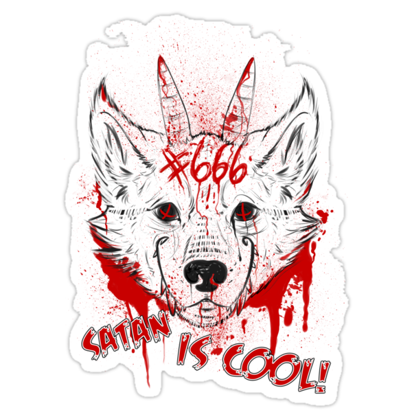 Satan Is Cool Stickers By Mutinydesigns Redbubble