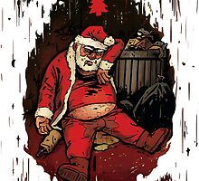 Drunk Santa Funny Christmas Card by Jeremy Ley