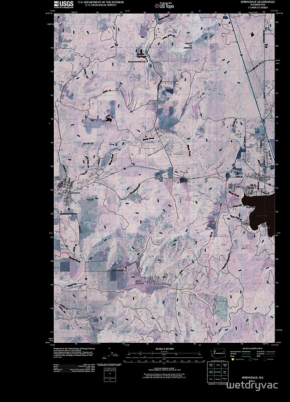 "USGS Topo Map Washington State WA Springdale 20110429 TM Inverted