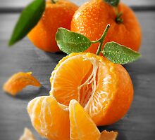 Selective Colour Food Photos of Mandarins by Paul Williams