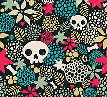 Skulls and flowers. (2) by Ekaterina Panova