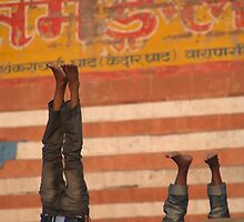 Doing Yoga on the Ghats by SerenaB