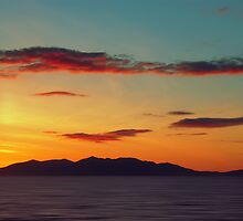 Red Clouds over the Yellow island of Arran by David Alexander Elder