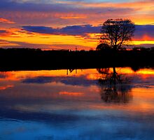 April Sunset over the River Tees, at Broken Scarr. by Ian Alex Blease
