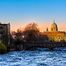 Galway Cathedral - Sunset On The River Corrib by Mark Tisdale