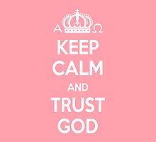 Religious Christian iPhone 4 Case Cover Keep Calm And Trust God Pink by Lana Wynne