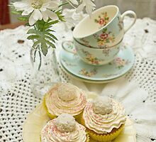Three Vanilla Cupcakes by Barb Leopold