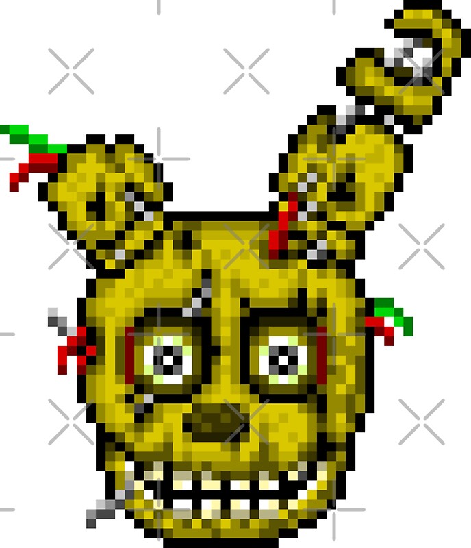 Pixel Art Fnaf With Grid Springtrap Pixel Springtrap Glitch Sprite Trap