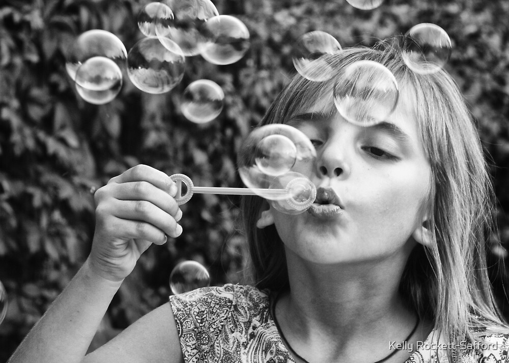 Bubbles in B&amp;W by Kelly Rockett-Safford - flat,1000x1000,075,f