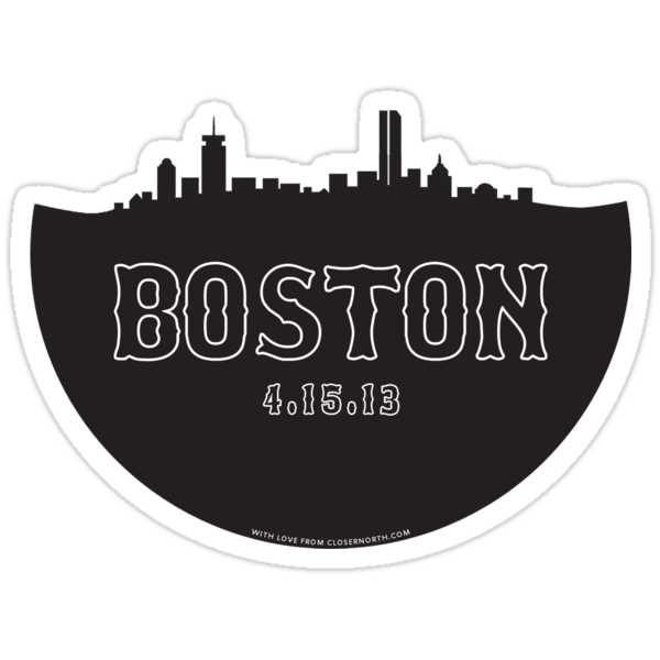 "Boston - The Sticker" Stickers By CloserNorth | Redbubble