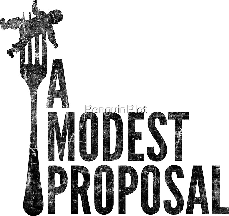 "A Modest Proposal" Stickers by PenguinPlot | Redbubble