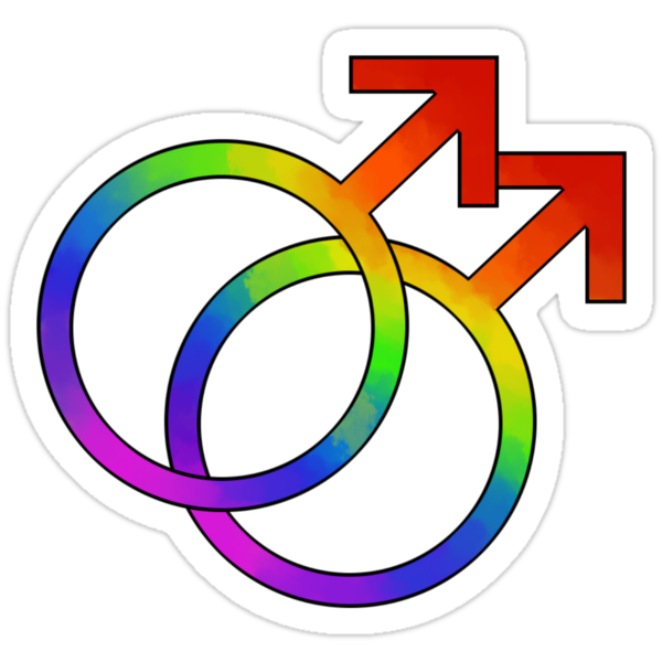 Rainbow Double Male Symbol Stickers By Xandrium Redbubble