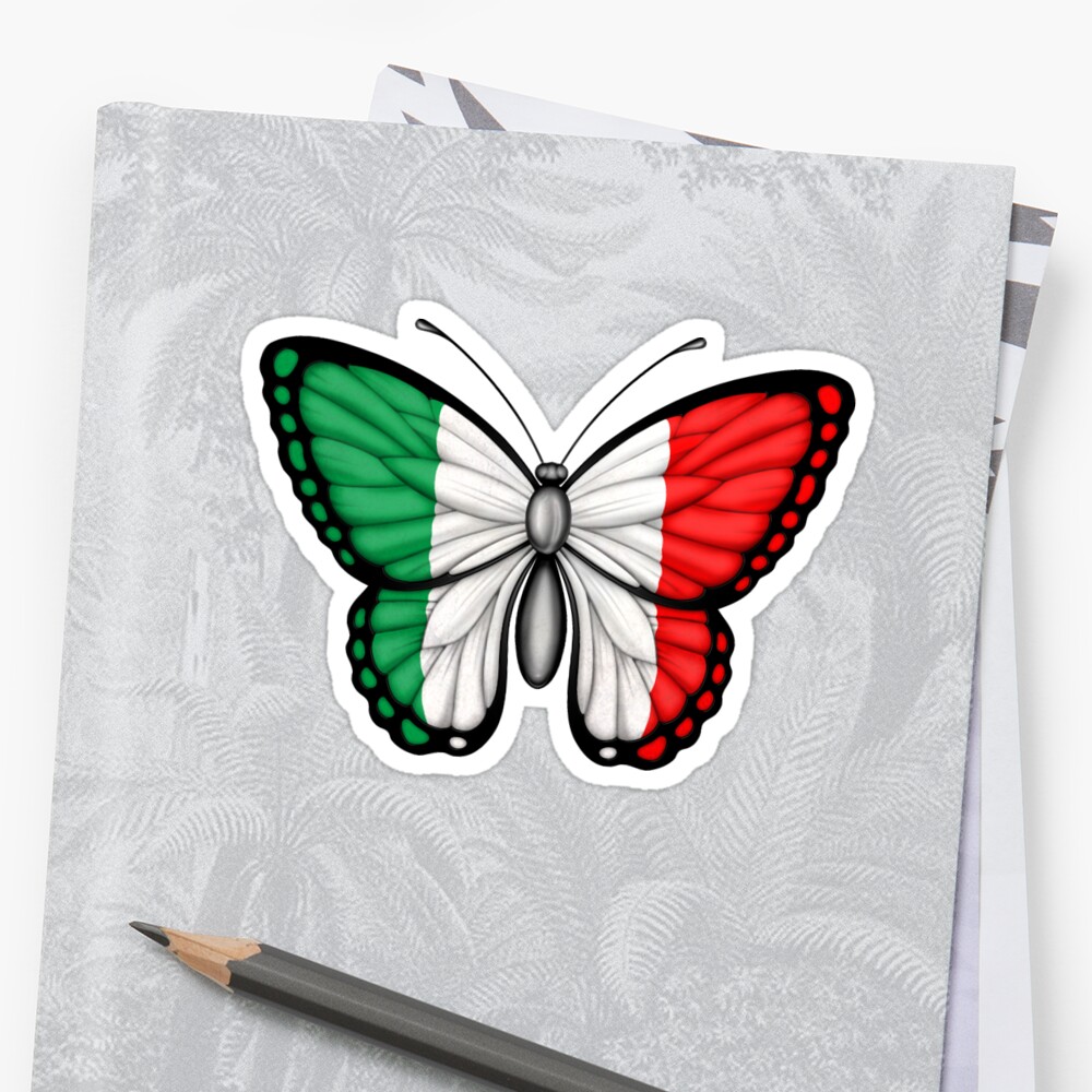 Italian Flag Butterfly Stickers By Jeff Bartels Redbubble