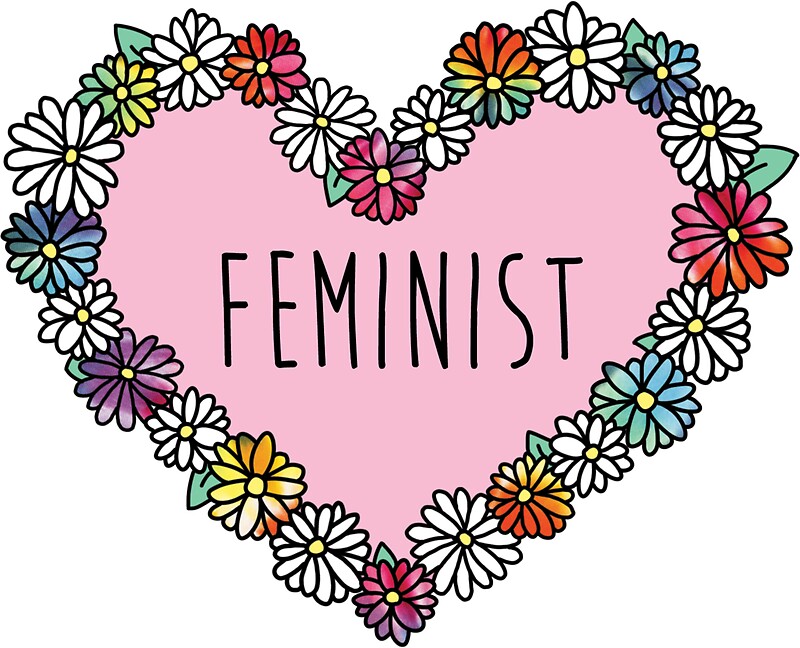"Feminist Flower Heart" Stickers by shebandit Redbubble