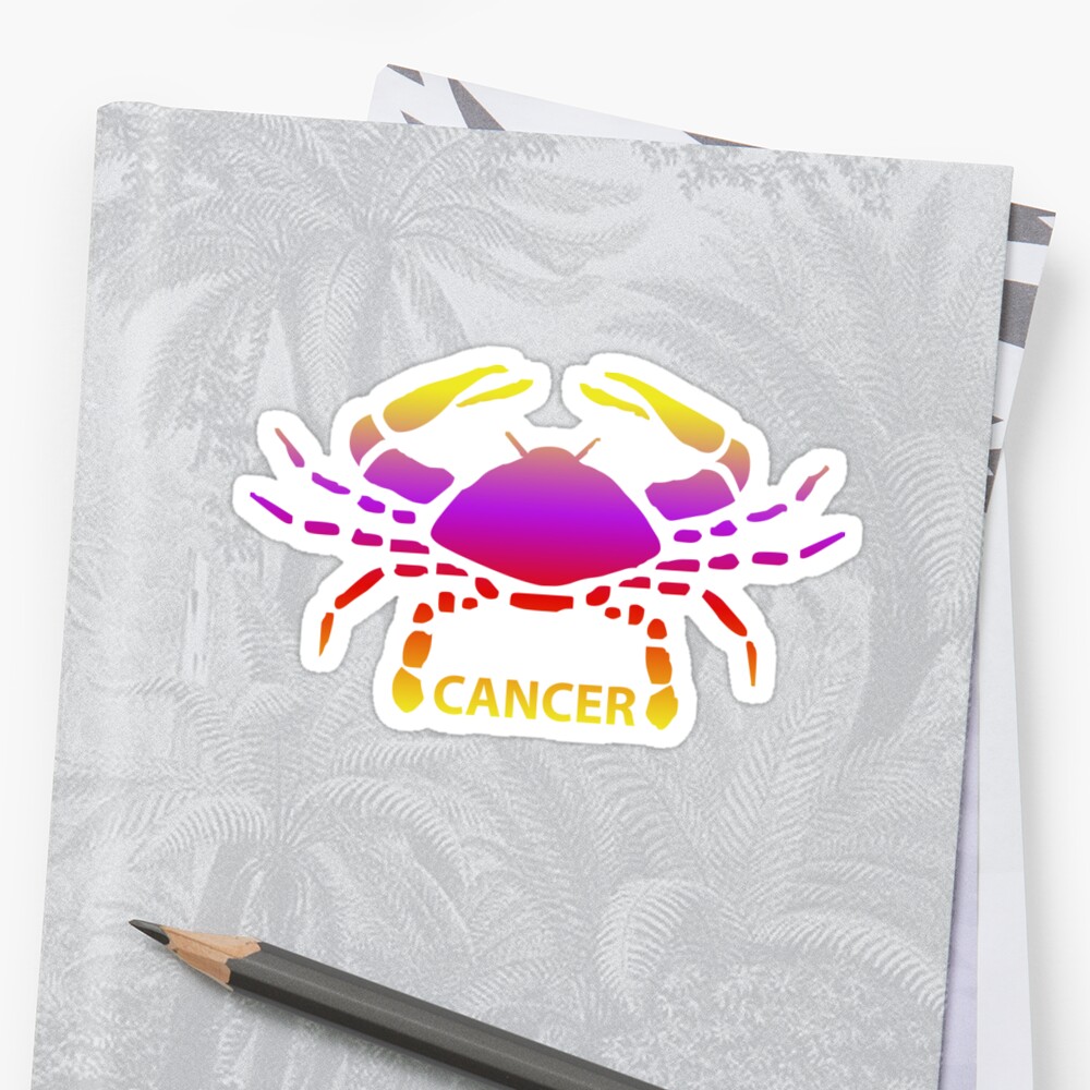 Colorful Zodiac Sign Cancer Sticker By Smaragdas Redbubble