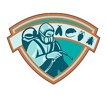 Pest Control Exterminator Worker Shield by patrimonio