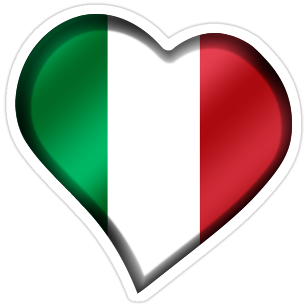 "Italian Flag - Italy - Heart" Stickers By Graphix | Redbubble