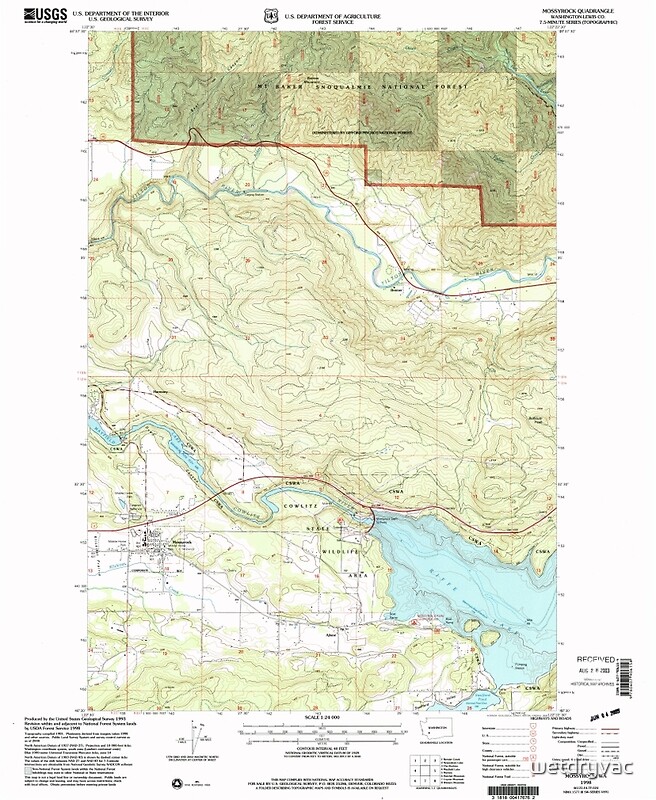 "USGS Topo Map Washington State WA Mossyrock 242446 1998 24000" Posters