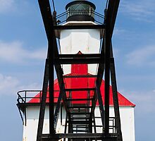 Lighthouse and Catwalk, St. Joseph, Michigan by Kenneth Keifer