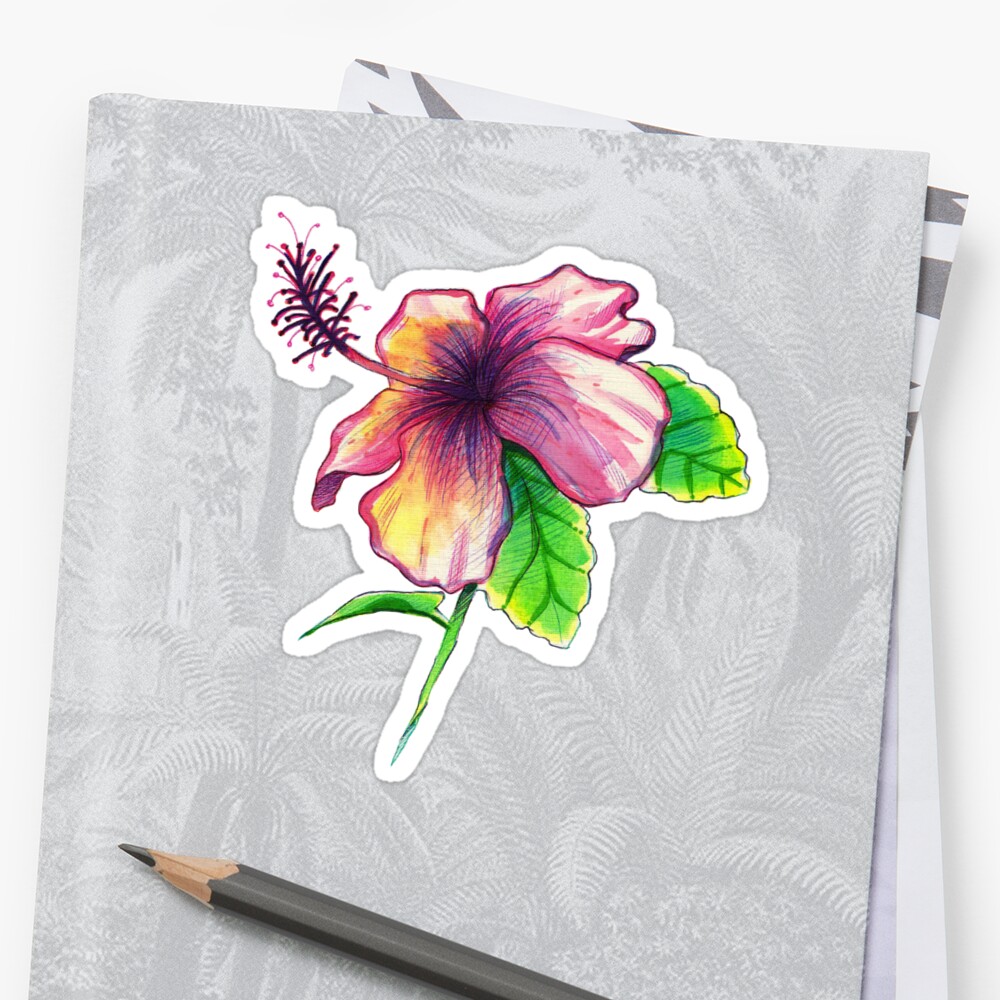 Hibiscus Stickers By Saradaboru Redbubble