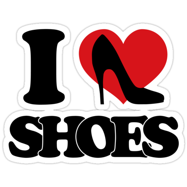 I Love Shoes Stickers By Cheesybee Redbubble