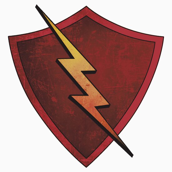 superhero-design-red-shield-with-lightning-bolt-stickers-by-chunga