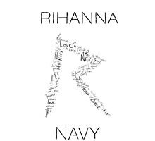 Rihanna Navy 'R' Design White Case by TalkThatTalk