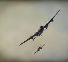 Lancaster and Spitfire by Dave Godden