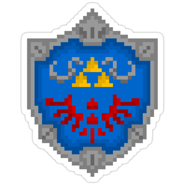 Pixel Hylian Shield Legend Of Zelda Stickers By Pixelblock