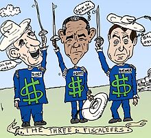 American politicians as the Three fiscaleers cartoon by Binary-Options