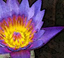 Purple Lotus Flower - Zen Art Painting by Sharon Cummings