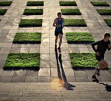 The Runners - Colour Version by JHP Unique and Beautiful Images