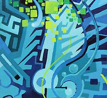 Held Gently in Blue - Abstract Acrylic Canvas Painting by jeffjag