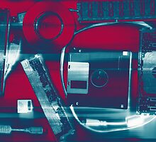 Leftover Tech - Red White and Blue by SRowe Art