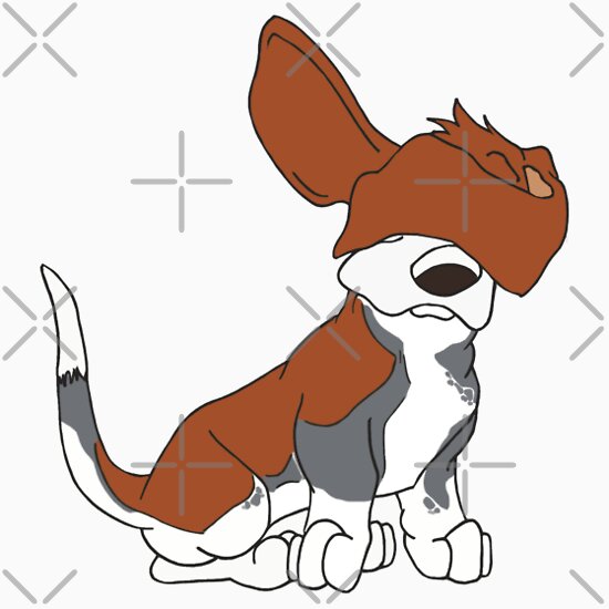 "Cartoon Basset Hound Can't See " Stickers by Rachel Counts | Redbubble