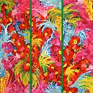 Floral Abstract Triptych by JuliaFineArt