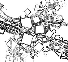Number One Box - Sketch Pen & Ink Illustration Art by jeffjag