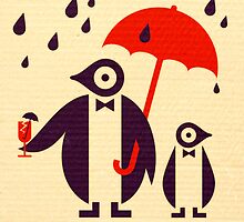Penguins Keeping Dry by Scott Partridge