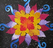 collage of autumn colours (using recycled maths books) by cathyjacobs