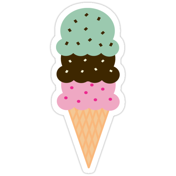 “Triple Scoop Ice Cream Cone” Stickers by Jessica Johansson | Redbubble